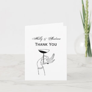 Art Deco Lady’s Hand Holding Champagne Glass Holiday Card