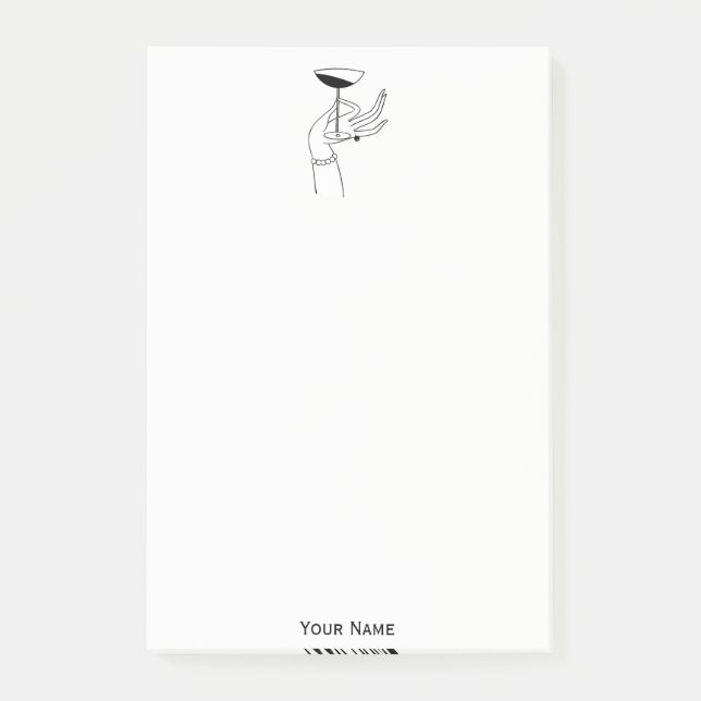 Art Deco Lady’s Hand Holding Champagne Glass Post-it Notes (Front)