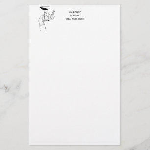 Art Deco Lady’s Hand Holding Champagne Glass Stationery