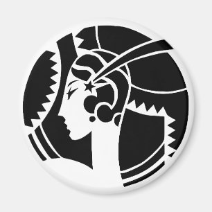 Art Deco Lady Silhouette Geometric Vintage Magnet