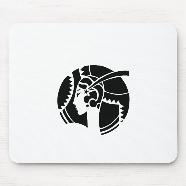 Art Deco Lady Silhouette | Geometric Vintage Mouse Mat (Front)