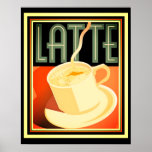 Art Deco Latte Poster 16 x 20<br><div class="desc">Nice bold Art Deco Latte Coffee Poster 16 x 20</div>