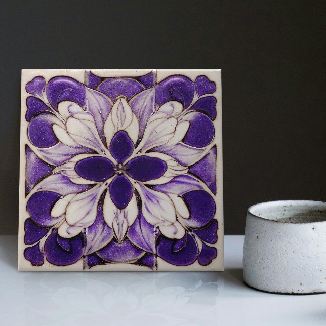 Art Deco Lavender Wall Decor Art Nouveau Tile (Creator Uploaded)