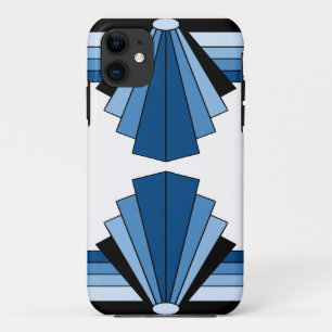 Art Deco Layers in Blue iPhone 11 Case