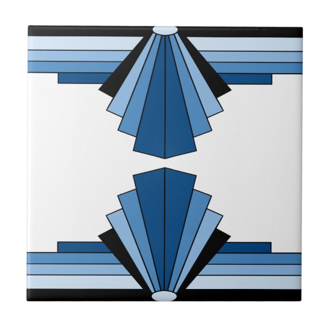 Art Deco Layers in Blue Tile (Front)