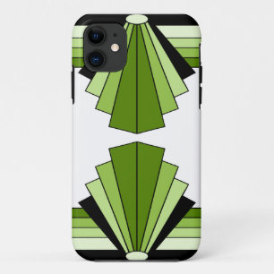 Art Deco Layers in Limes iPhone 11 Case