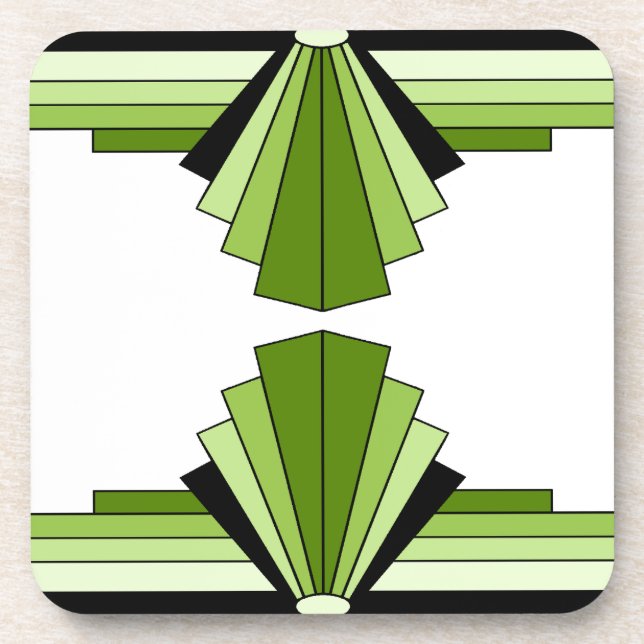 Art Deco Layers in Limes Coaster (Front)