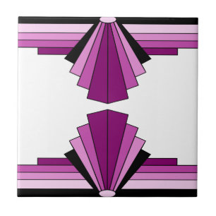 Art Deco Layers in Pinks Tile