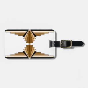 Art Deco Layers in Tan Luggage Tag