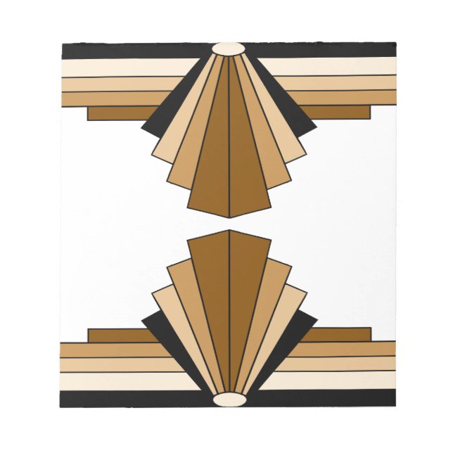 Art Deco Layers in Tan Notepad (Front)