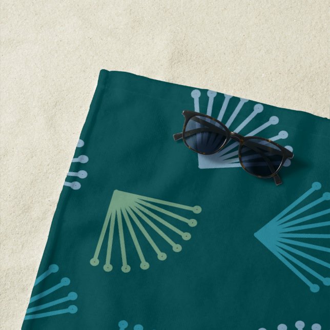 Art Deco Leaves  Beach Towel (In Situ)