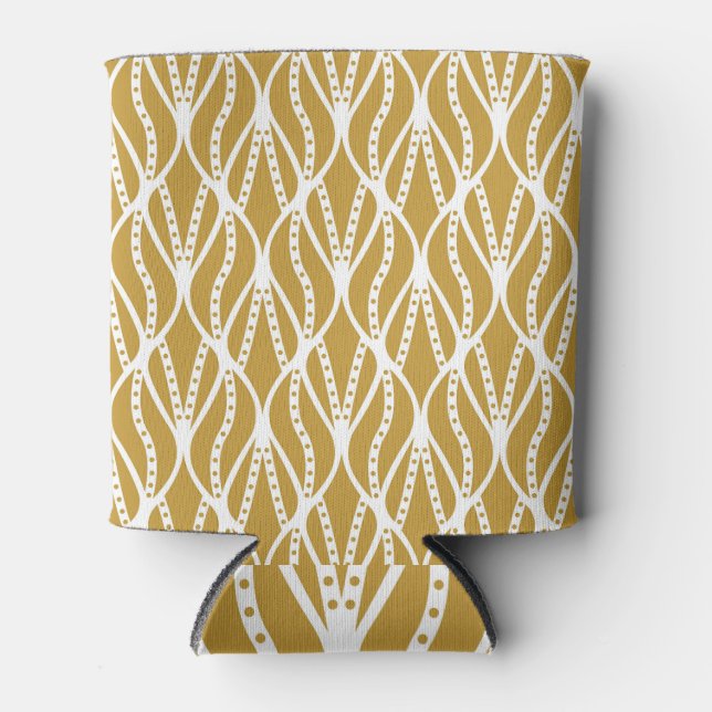 Art Deco leaves, classic seamless pattern. Can Cooler (Front)