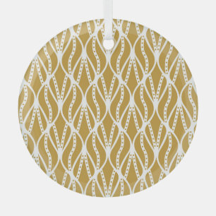 Art Deco leaves, classic seamless pattern. Glass Tree Decoration