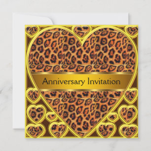 Art  Deco Leopard Wedding Anniversary Invitation