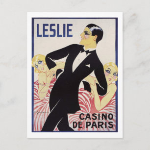 Art Deco, Leslie, Paris, Charles Gesmar, Vintage Postcard