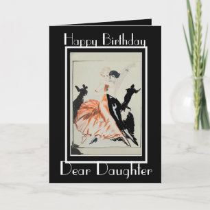 ART DECO "LET'S DANCE" DAUGHTER GREETING CARD