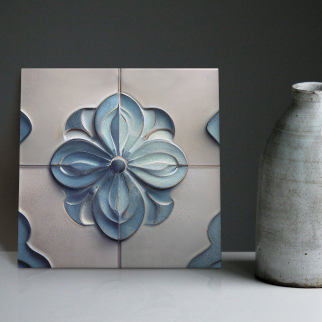 Art Deco Lilly Wall Decor Art Nouveau Ceramic Tile (Creator Uploaded)