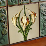 Art Deco lilly Wall Decor Art Nouveau Tile<br><div class="desc">Welcome to CreaTile! Here you will find handmade tile designs that I have personally crafted and vintage ceramic and porcelain clay tiles, whether stained or natural. I love to design tile and ceramic products, hoping to give you a way to transform your home into something you enjoy visiting again and...</div>