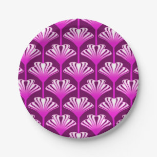 Art Deco Lily, Amethyst Purple and Orchid Paper Plate