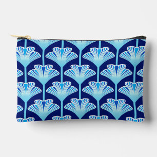 Art Deco Lily, Cobalt Blue, Aqua and White Accessory Pouch