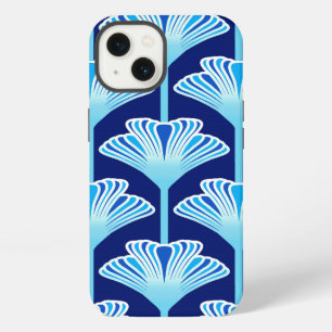 Art Deco Lily, Cobalt Blue, Aqua and White iPhone 13 Case