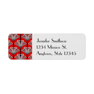 Art Deco Lily, Deep Red and Grey / Grey