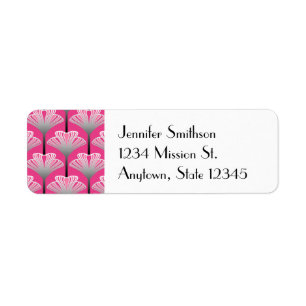 Art Deco Lily, Fuchsia Pink and Silver Grey