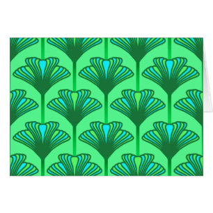 Art Deco Lily, Jade Green and Turquoise