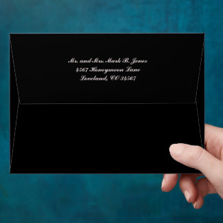 Art Deco Lily Modern Typography Wedding  Envelope