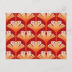 Art Deco Lily, Tangerine Orange and Gold Postcard