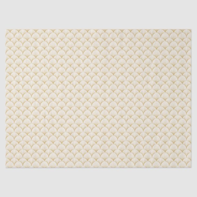 Art Deco Line Fan Pattern  | White Tissue Paper (Front)