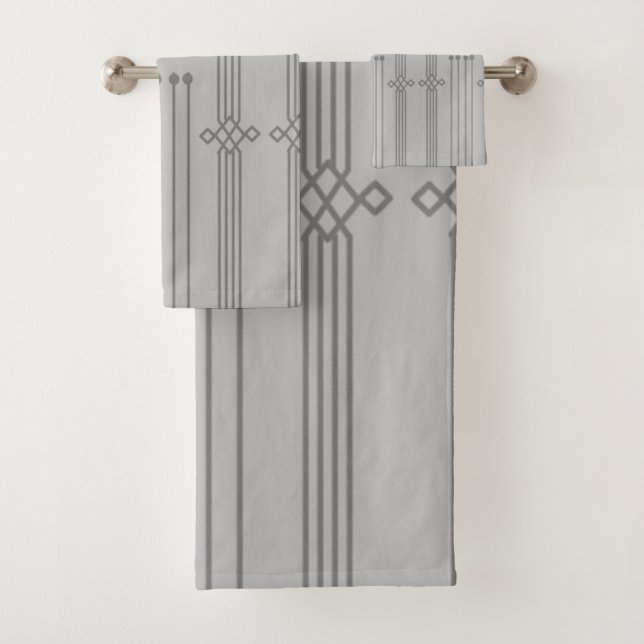 Art Deco Lines Bath Towel Set (Insitu)