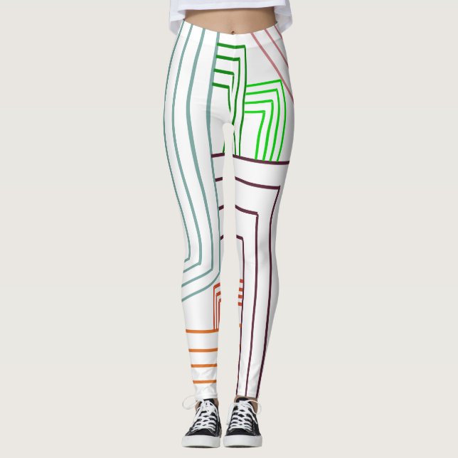 Art Deco Lines  Leggings (Front)