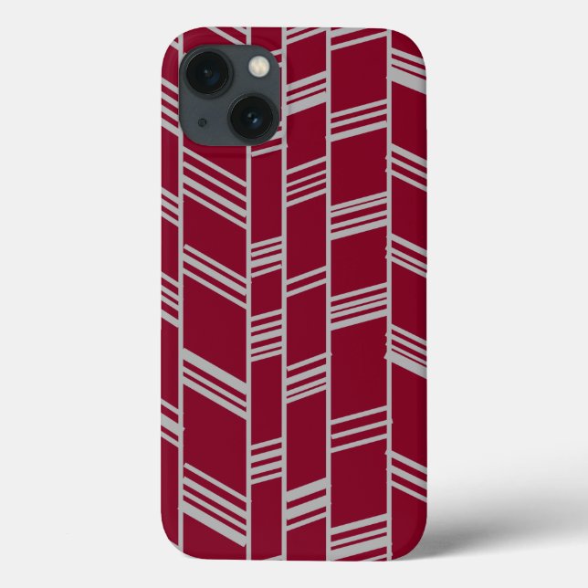 Art Deco Lines – Maroon  Case-Mate iPhone Case (Back)