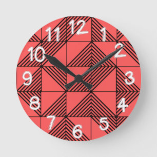 Art Deco Lines  Round Clock