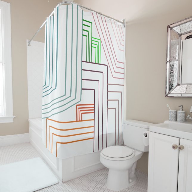 Art Deco Lines  Shower Curtain (In Situ)