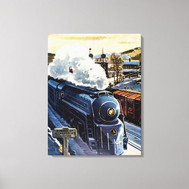 Art Deco Locomotive Baltimore and Ohio Canvas Print (Front)
