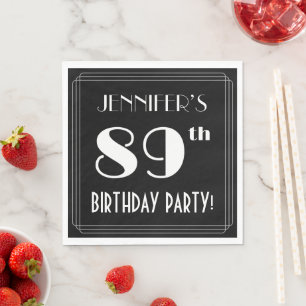Art Deco Look 89th Birthday Party With Custom Name Napkin