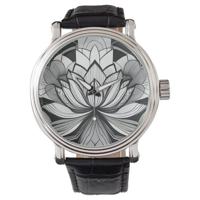 Art Deco Lotus eWatch Watch (Front)