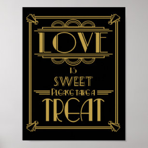 Art Deco Love is sweet Print Roaring 20's