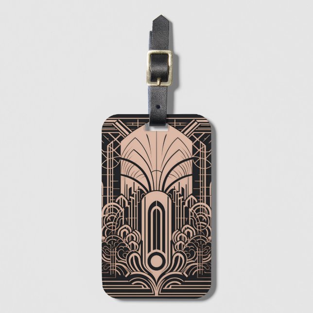 Art Deco Luggage Tag (Front Vertical)