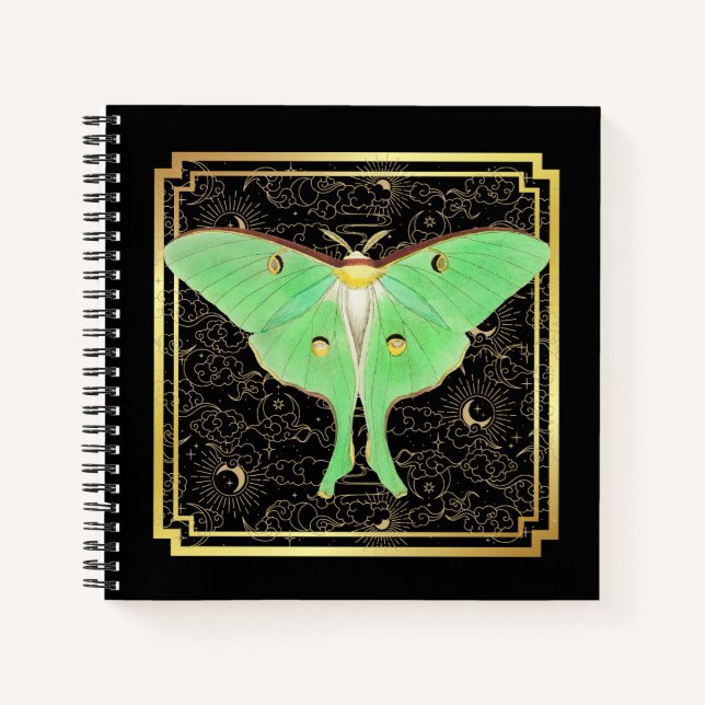 Art Deco Luna Moth  Notebook (Front)