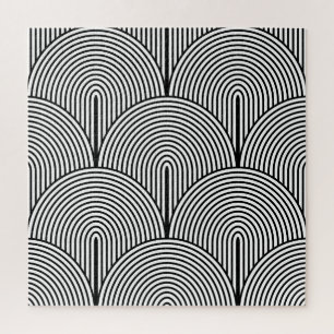 Art Deco, Luxury Black White. Jigsaw Puzzle