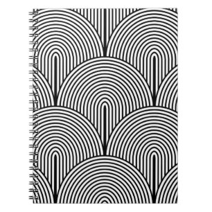 Art Deco, Luxury Black White. Notebook