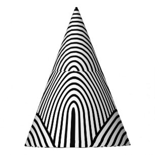 Art Deco, Luxury Black White. Party Hat