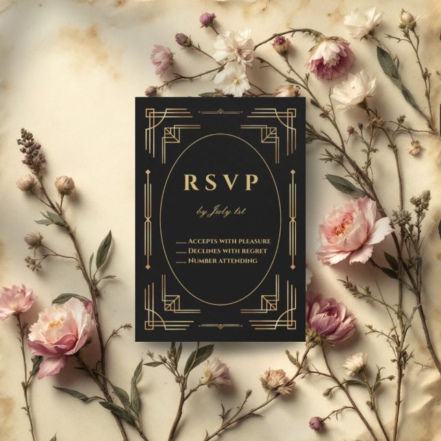 Art Deco Luxury Elegant Modern Response Card (Creator Uploaded)