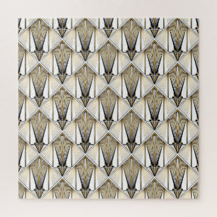 Art Deco, luxury gold motif Jigsaw Puzzle