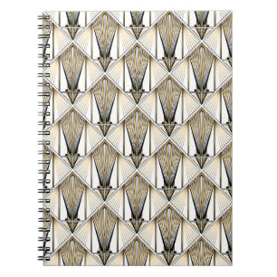 Art Deco, luxury gold motif Notebook