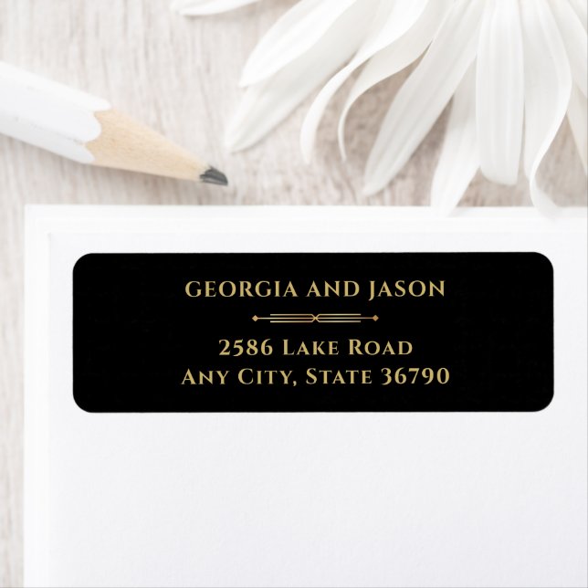Art Deco Luxury Modern Return Address Label  (Insitu)