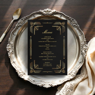 Art Deco Luxury Modern Wedding Menu